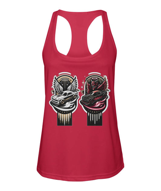 Angel Demon Car 2 (TankTop & More) Women's Racerback Sport Tank