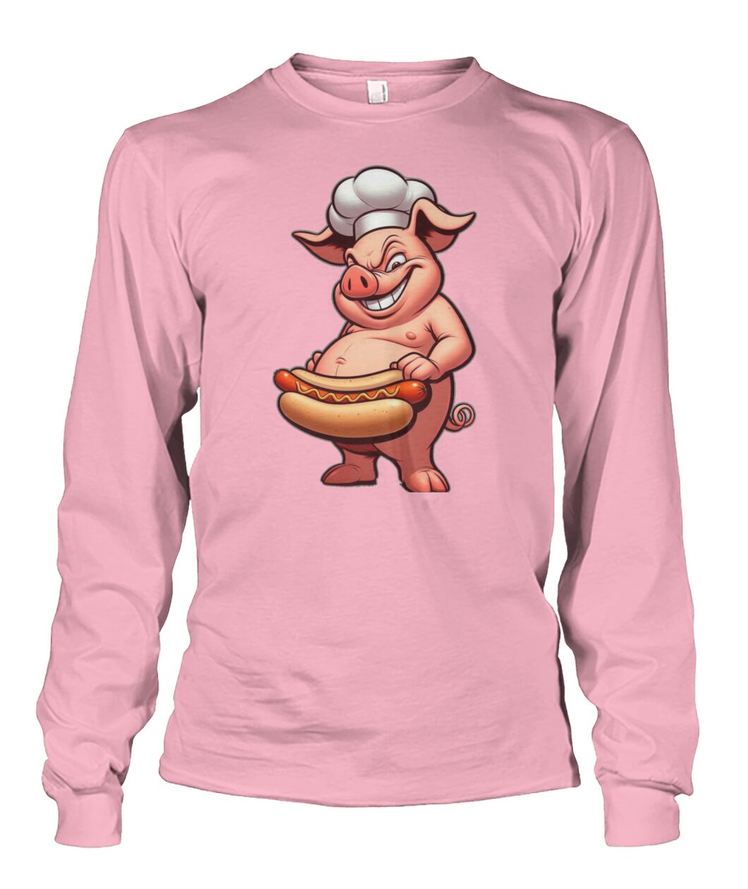 Chef Pig Hotdog (Hoodie & More) Unisex Long Sleeve