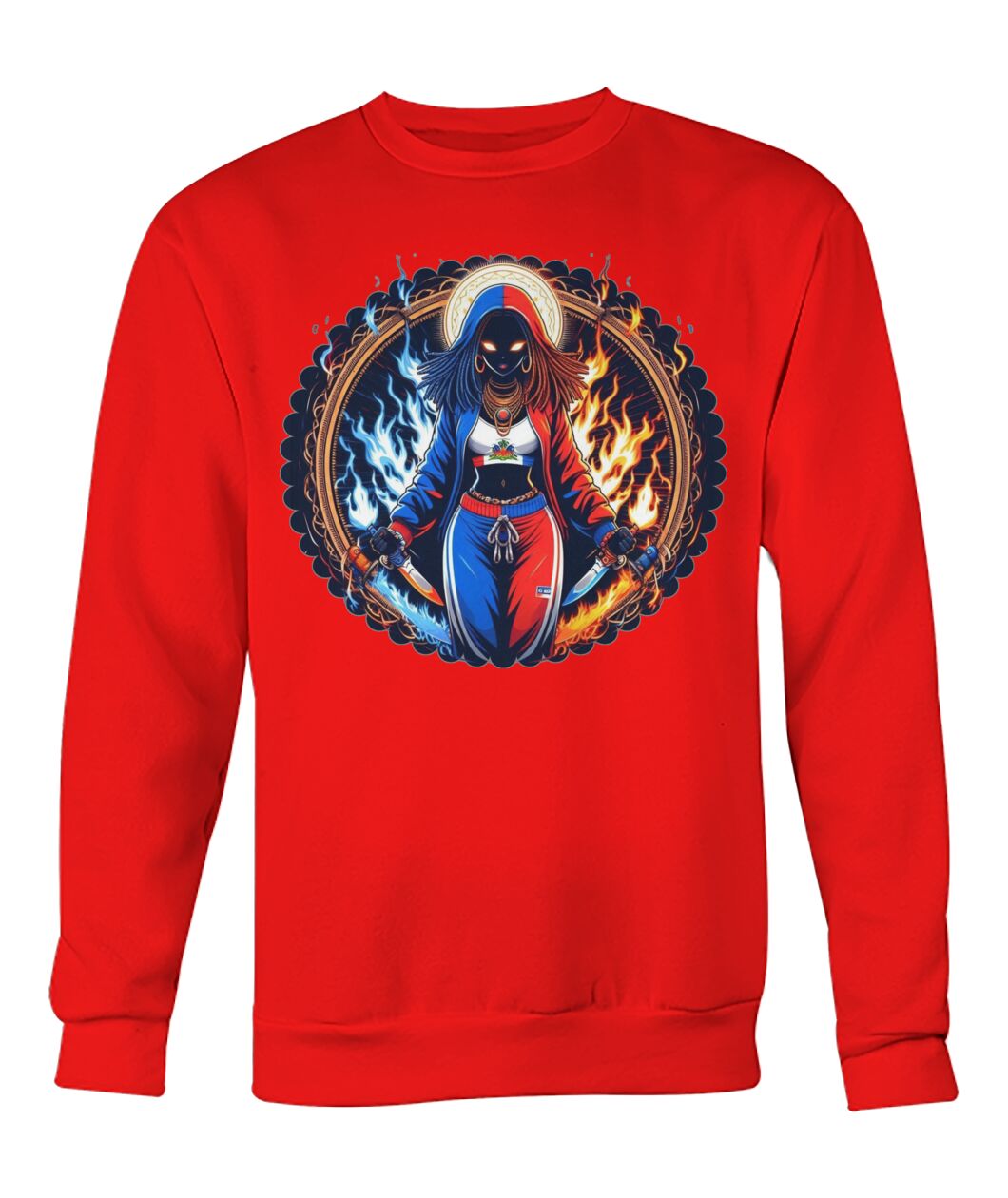 Haitian Goddess (T-Shirt & More) Crew Neck Sweatshirt
