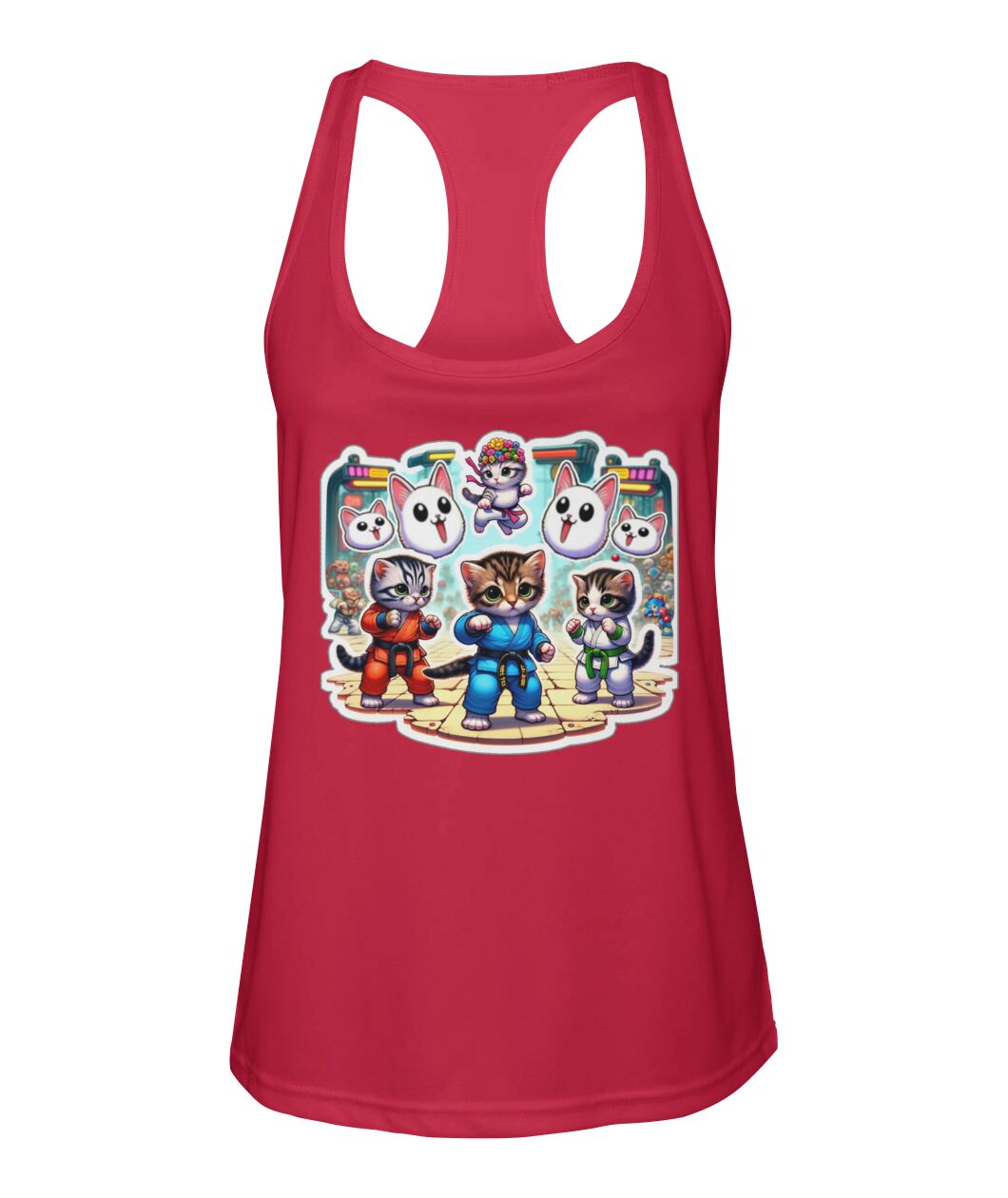 Cat Fighters 1 (TankTop & More) Women's Racerback Sport Tank