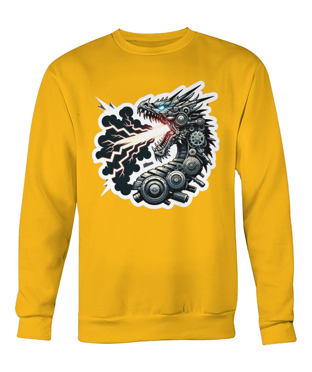 Mech Dragon Adult (Hoodie & More) Crew Neck Sweatshirt