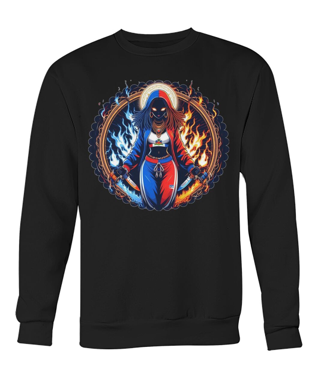 Haitian Goddess (T-Shirt & More) Crew Neck Sweatshirt