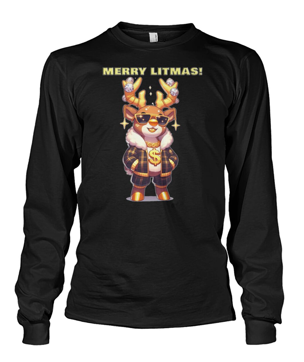 Merry Litmas Reindeer 2 (Hoodie & More) Unisex Long Sleeve