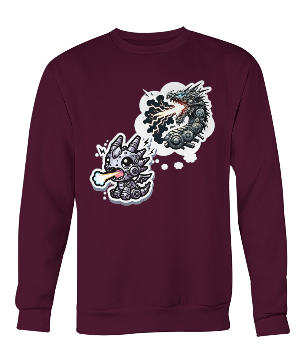 Mech Dragon (Hoodie & More) Crew Neck Sweatshirt
