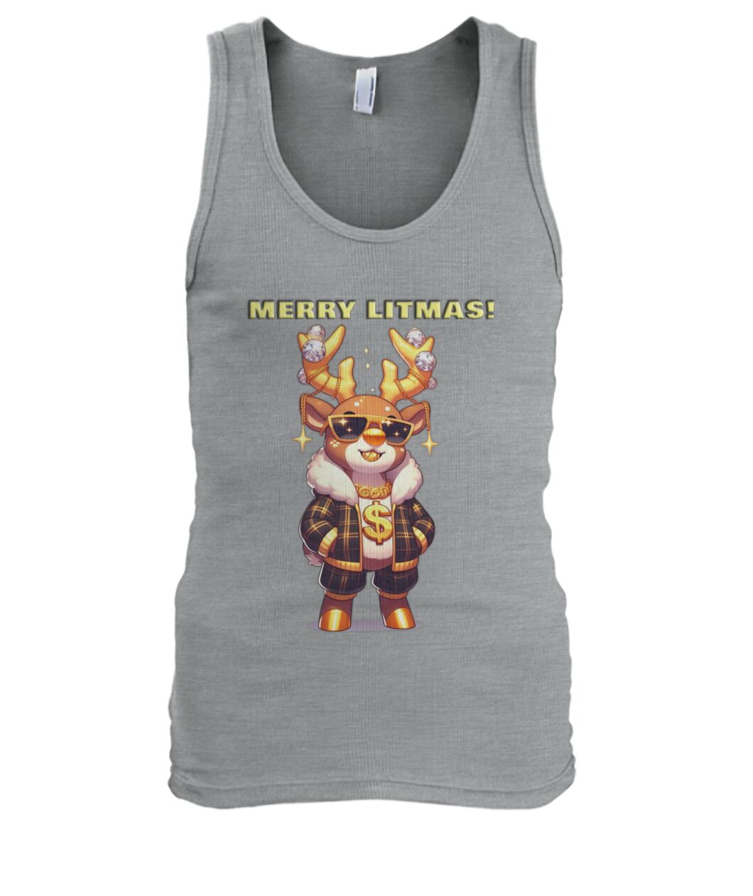 Merry Litmas Reindeer 2 (TankTop & More) Men's Tank Top