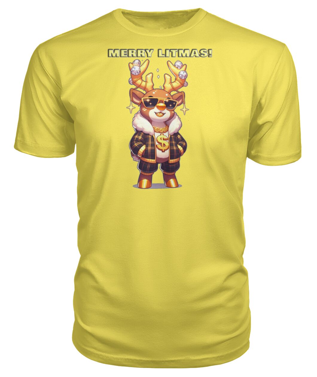 Merry Litmas Reindeer 2 (Hoodie & More) Premium Unisex Tee