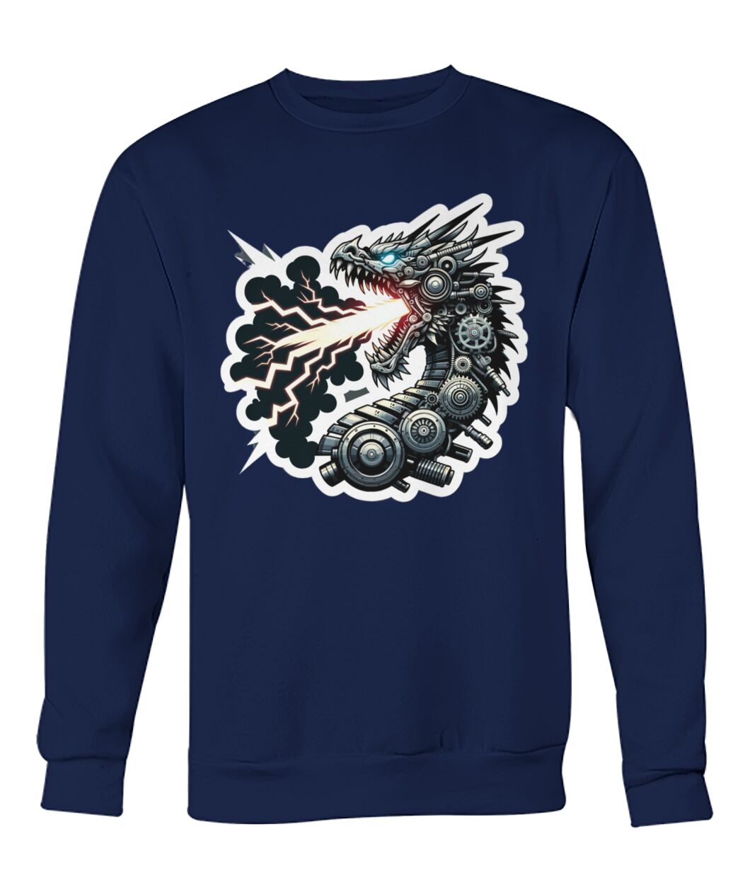 Mech Dragon Adult (Hoodie & More) Crew Neck Sweatshirt