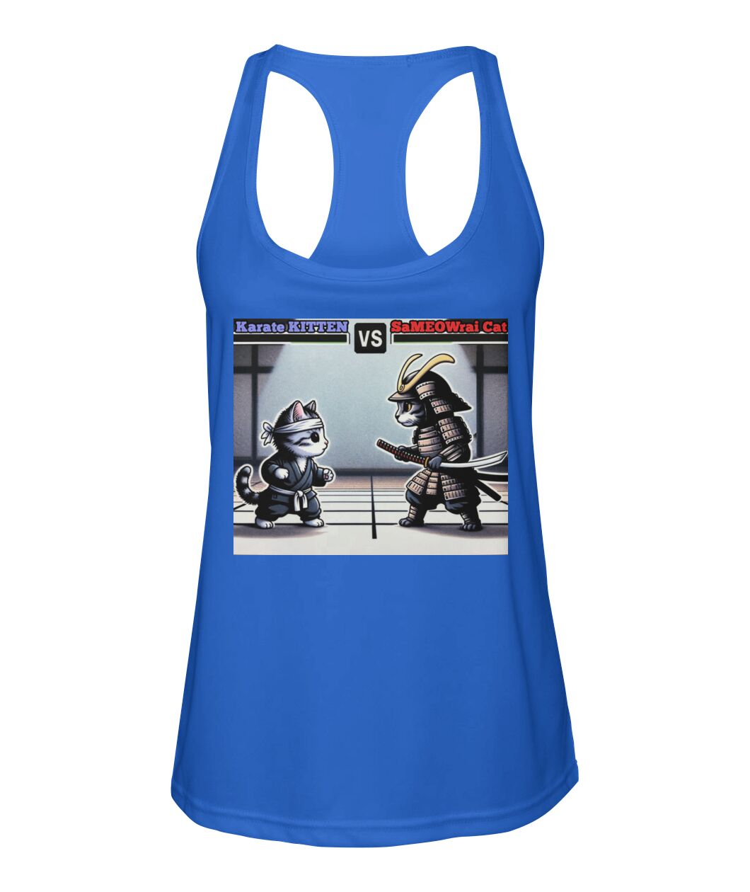 Karate vs Samurai Cat (TankTop & More) Women's Racerback Sport Tank