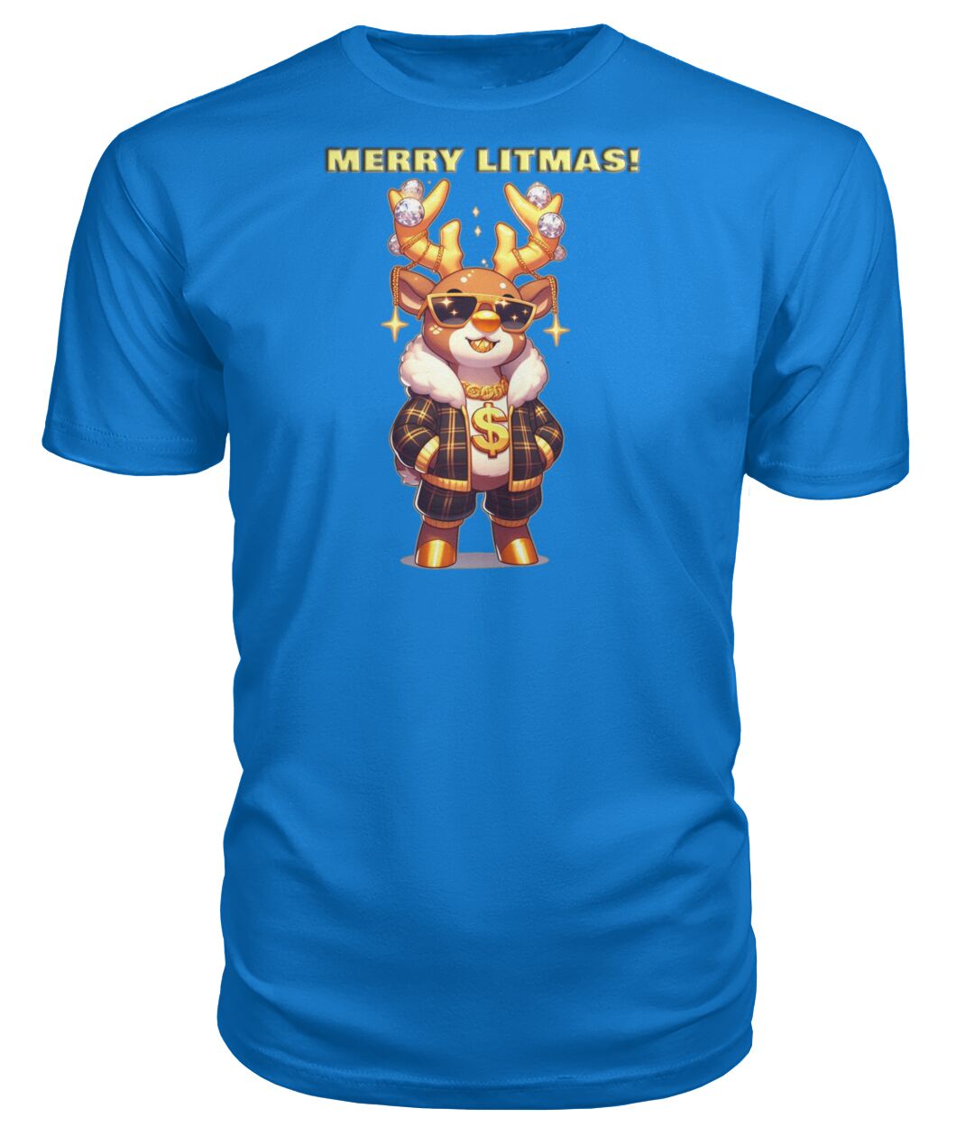 Merry Litmas Reindeer 2 (Hoodie & More) Premium Unisex Tee