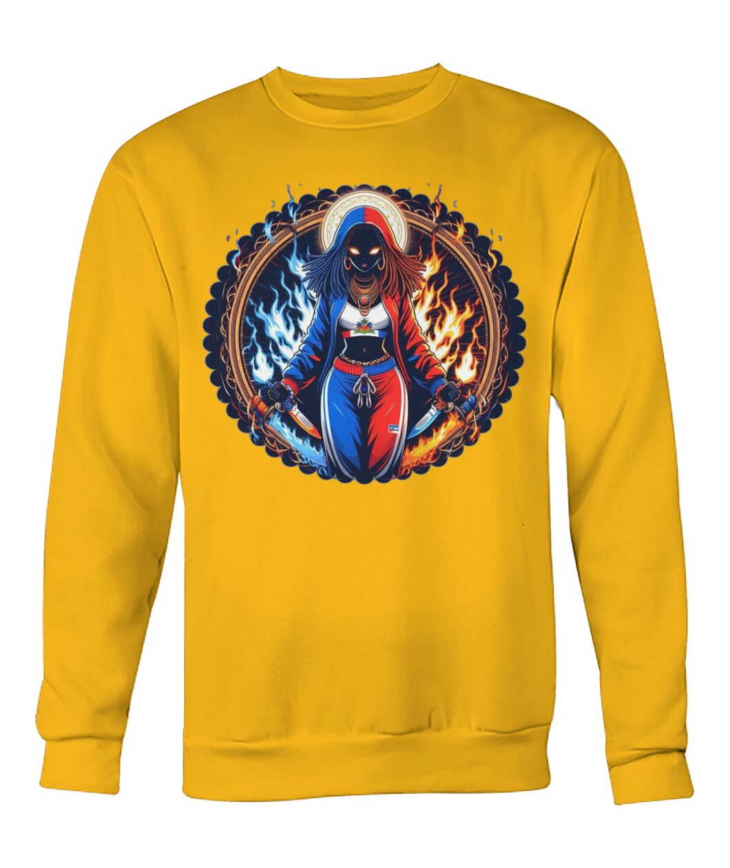 Haitian Goddess (T-Shirt & More) Crew Neck Sweatshirt