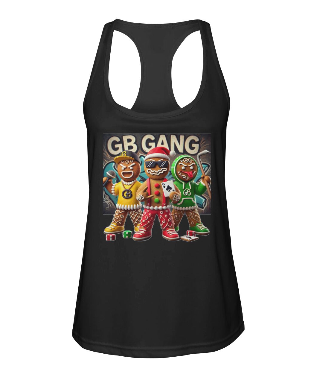 Gingerbread Gang 1 (TankTop & More) Women's Racerback Sport Tank