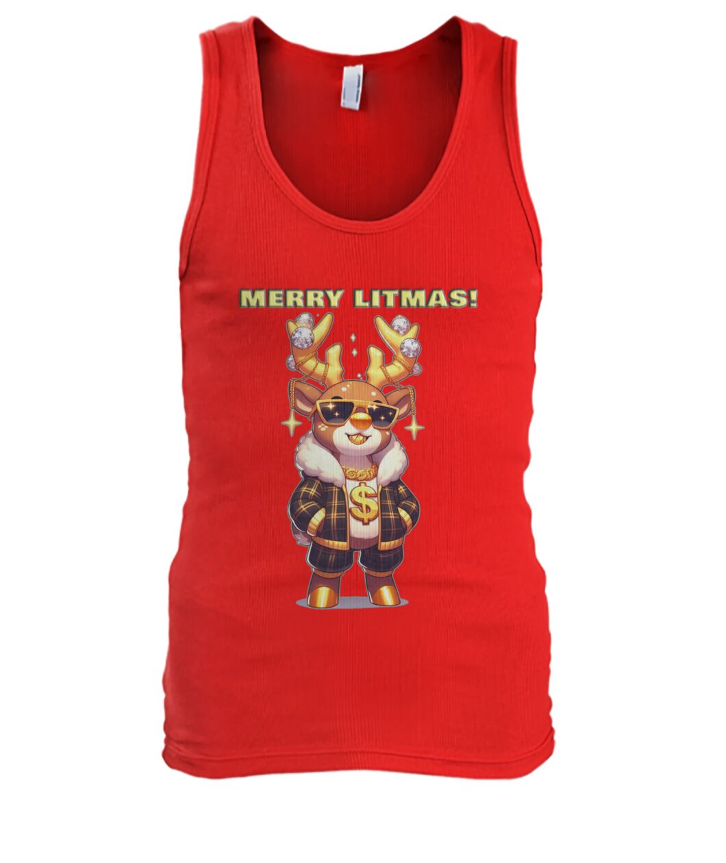 Merry Litmas Reindeer 2 (TankTop & More) Men's Tank Top