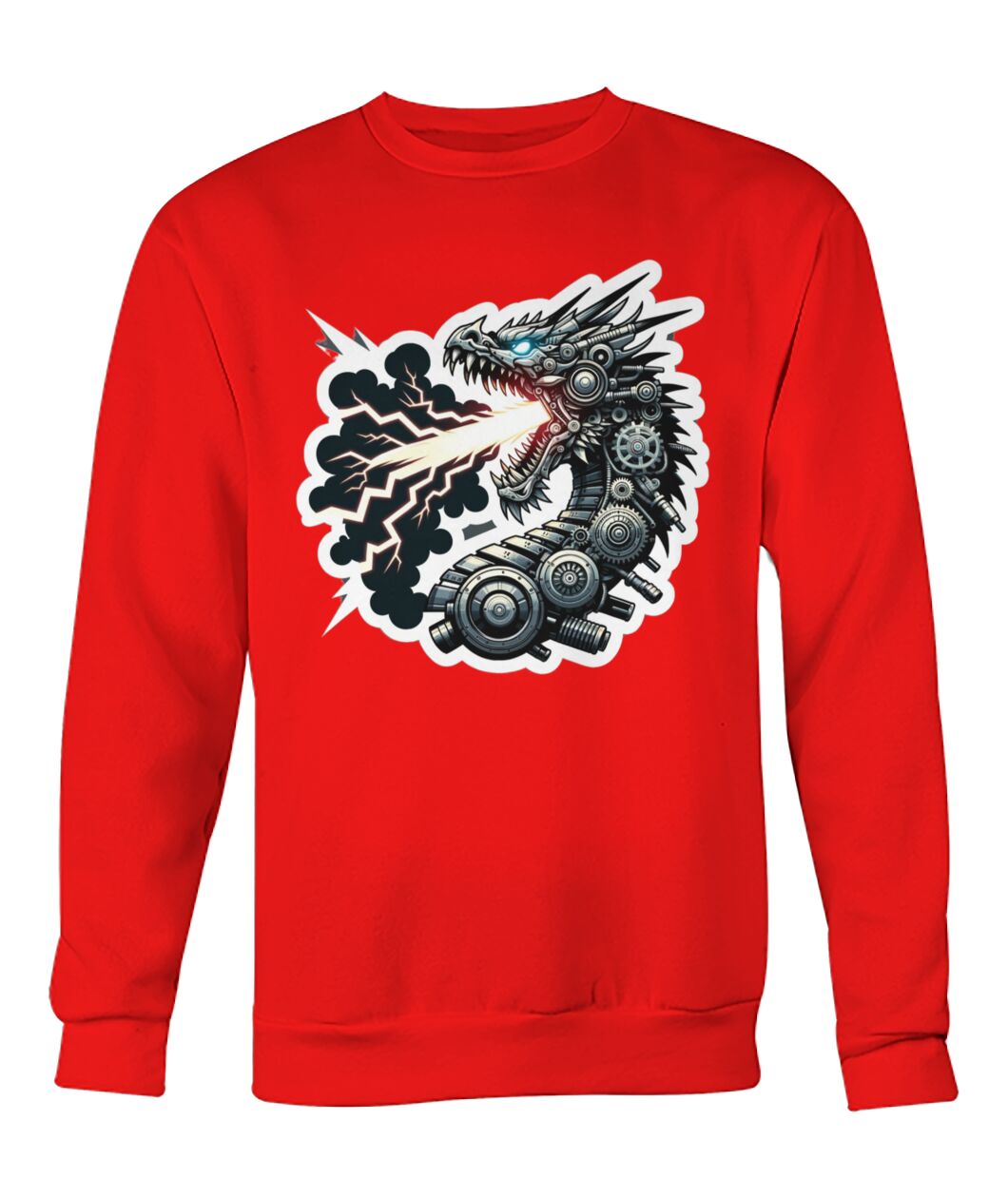 Mech Dragon Adult (Hoodie & More) Crew Neck Sweatshirt