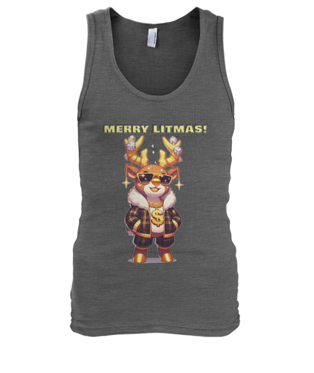 Merry Litmas Reindeer 2 (TankTop & More) Men's Tank Top