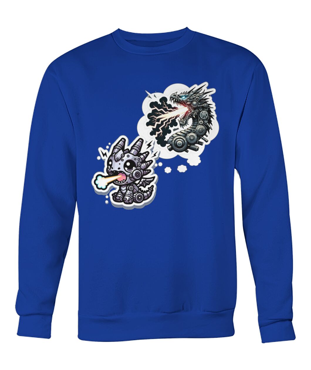 Mech Dragon (Hoodie & More) Crew Neck Sweatshirt