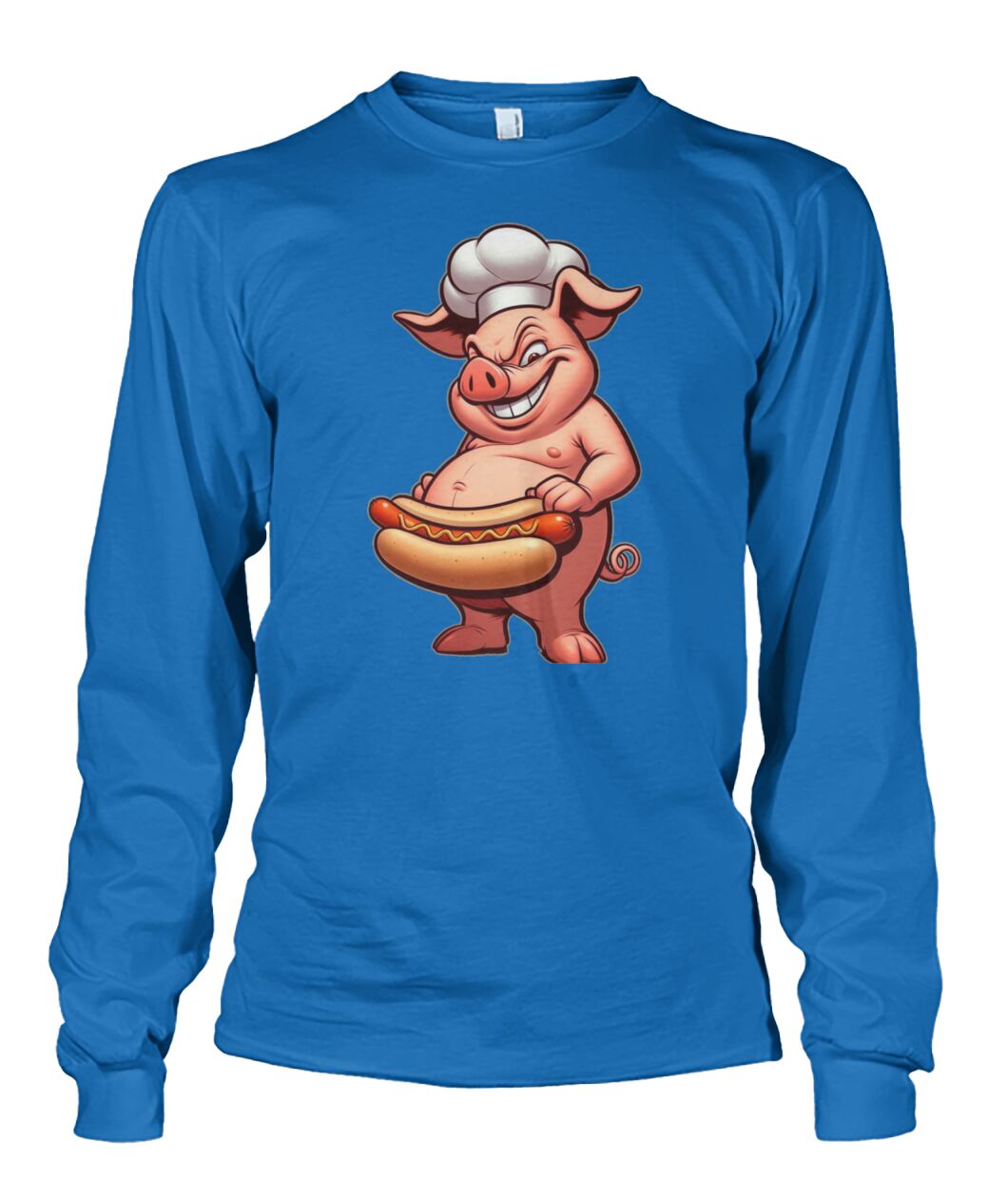 Chef Pig Hotdog (Hoodie & More) Unisex Long Sleeve