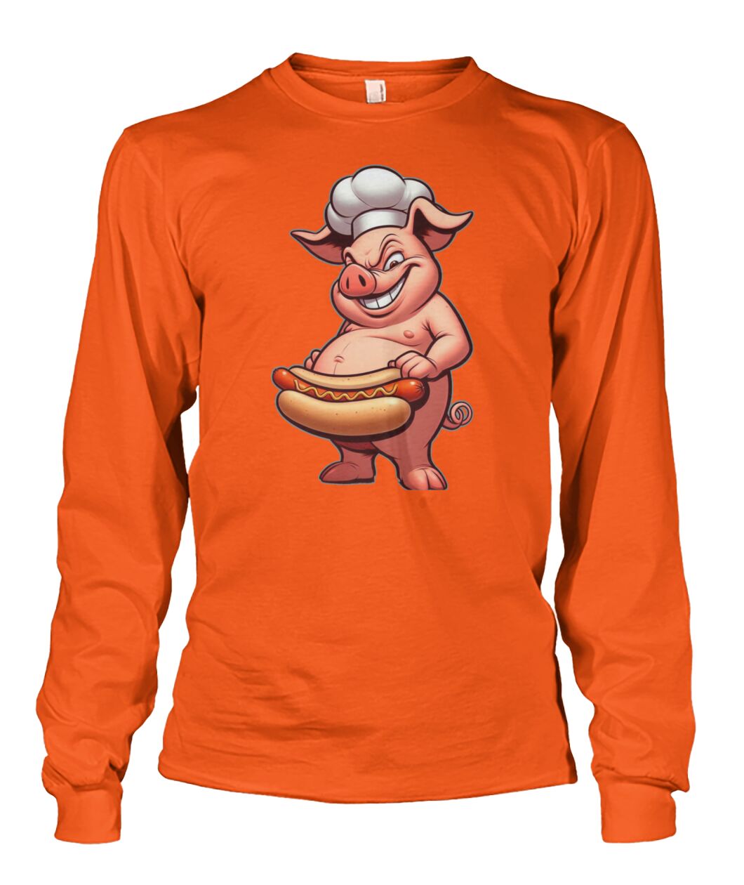 Chef Pig Hotdog (Hoodie & More) Unisex Long Sleeve