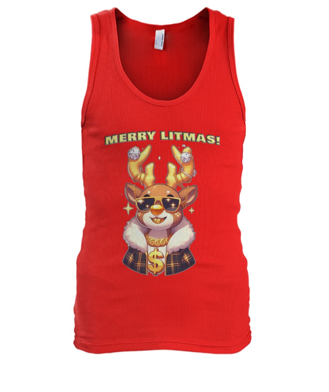 Merry Litmas Reindeer (TankTop & More) Men's Tank Top