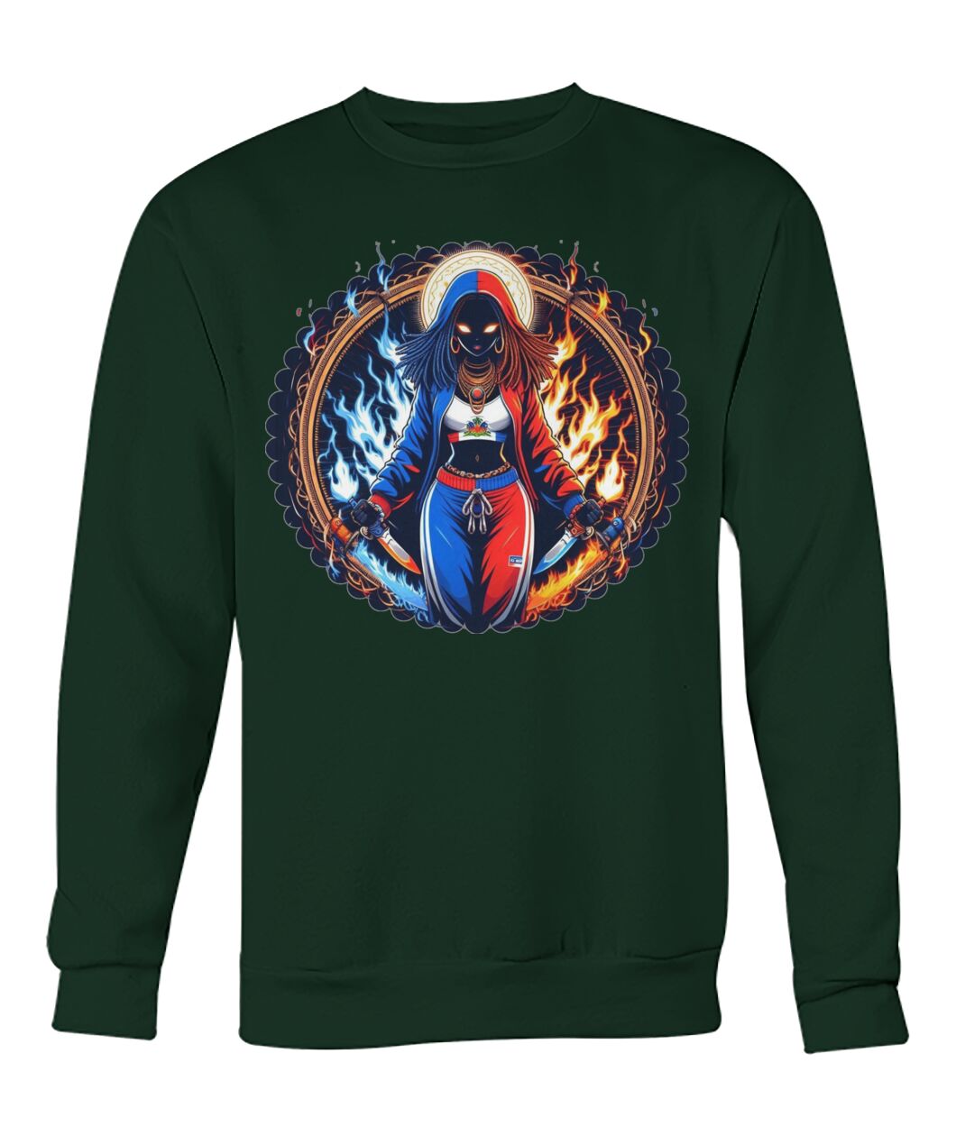 Haitian Goddess (T-Shirt & More) Crew Neck Sweatshirt