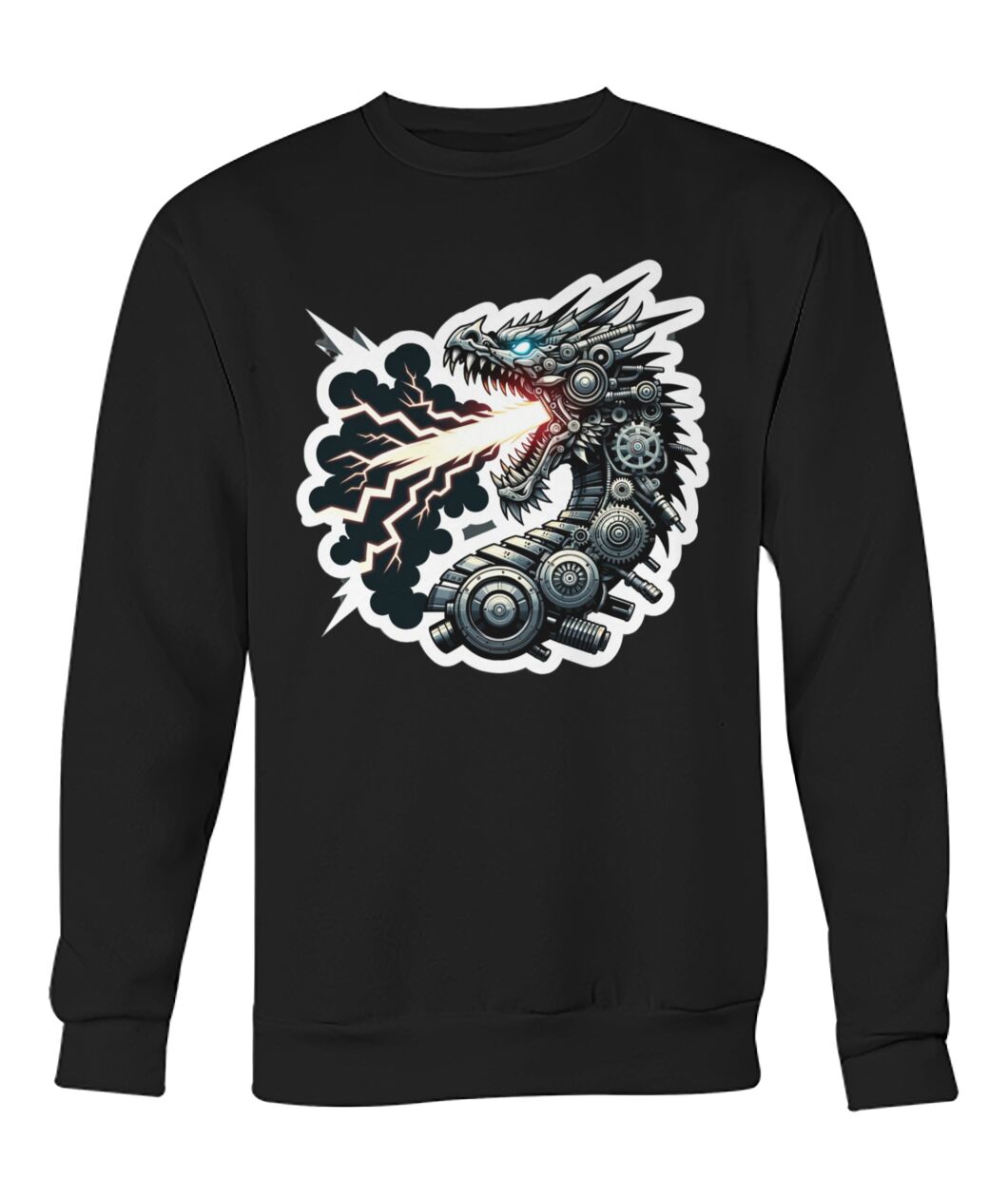 Mech Dragon Adult (Hoodie & More) Crew Neck Sweatshirt