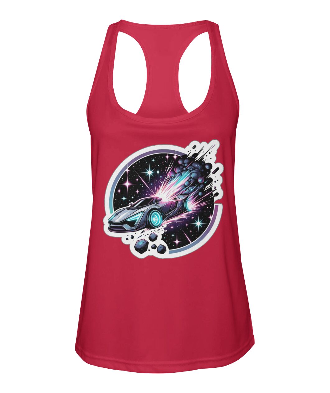 Cosmic Car Crash (TankTop & More) Women's Racerback Sport Tank