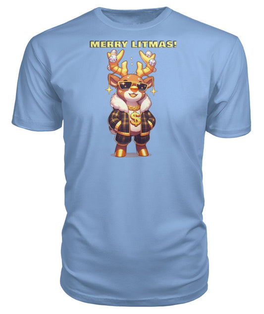 Merry Litmas Reindeer 2 (Hoodie & More) Premium Unisex Tee