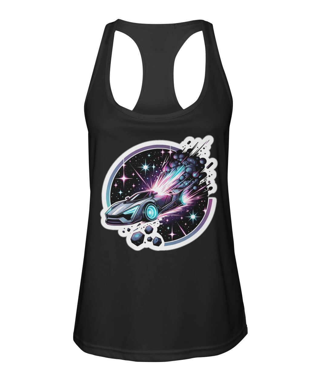 Cosmic Car Crash (TankTop & More) Women's Racerback Sport Tank