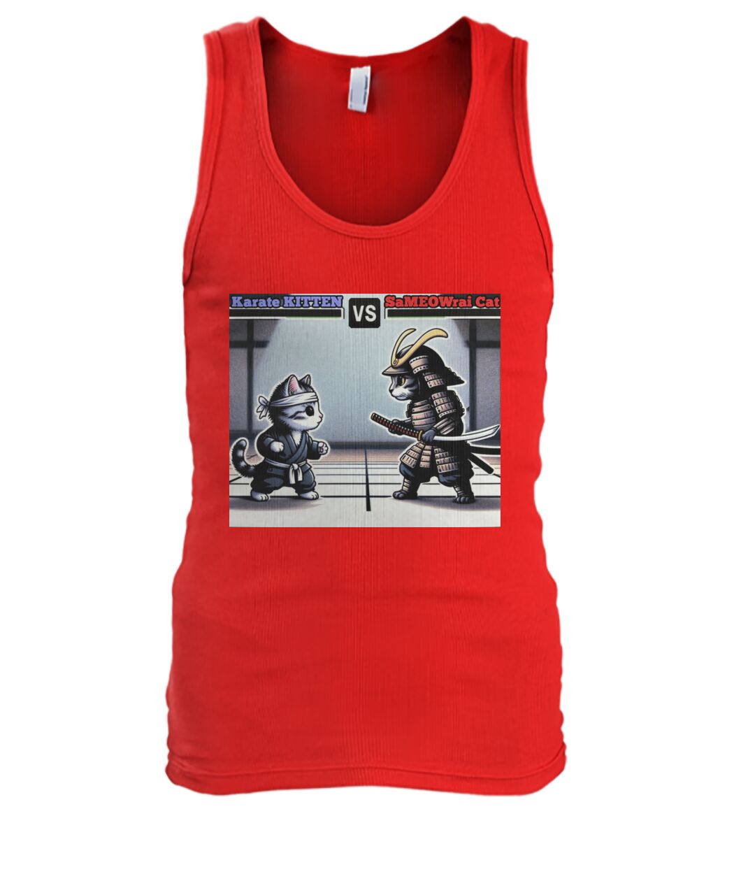 Karate vs Samurai Cat (TankTop & More) Men's Tank Top