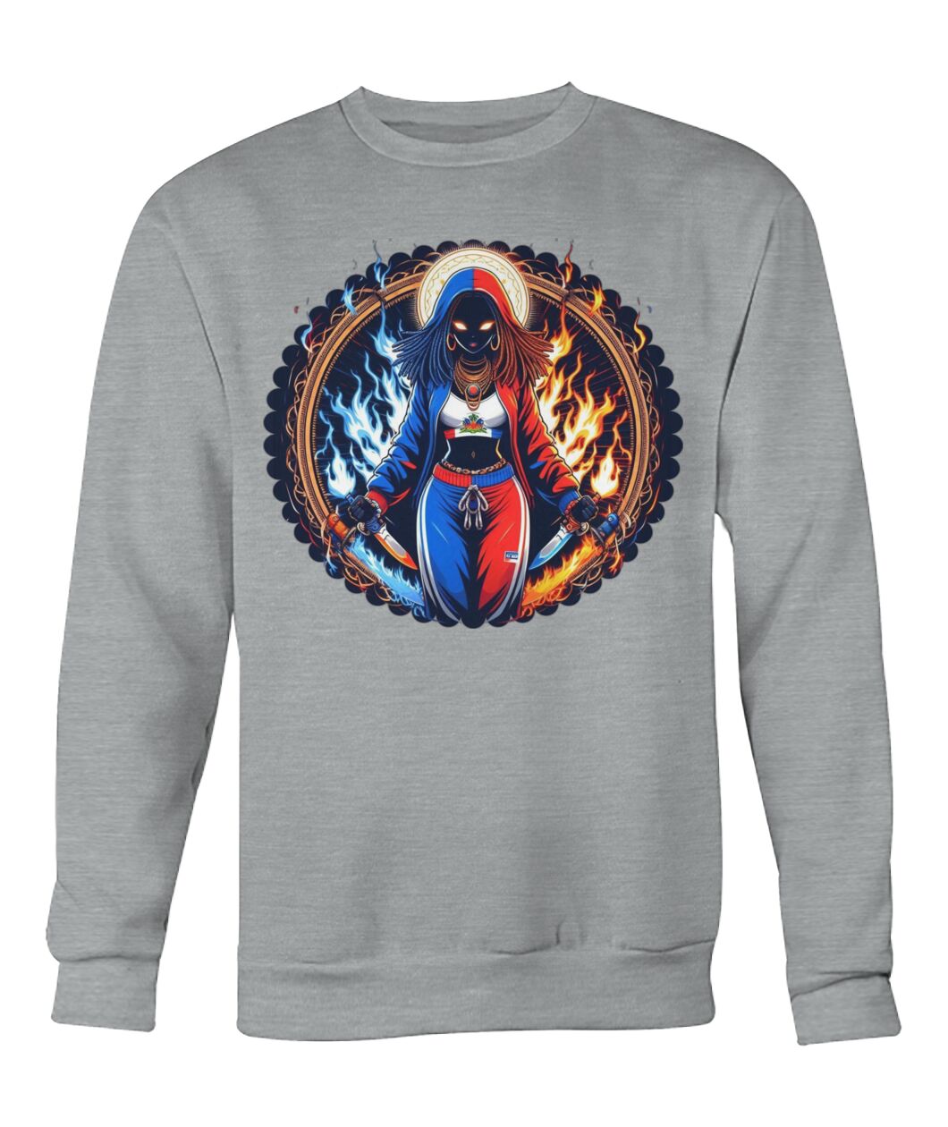 Haitian Goddess (T-Shirt & More) Crew Neck Sweatshirt