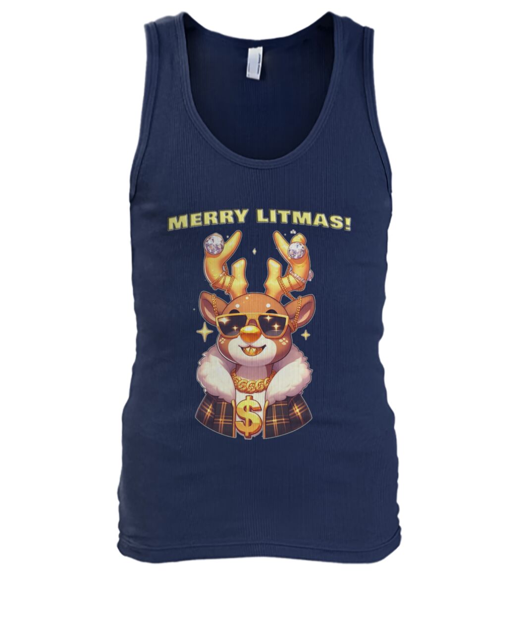Merry Litmas Reindeer (TankTop & More) Men's Tank Top