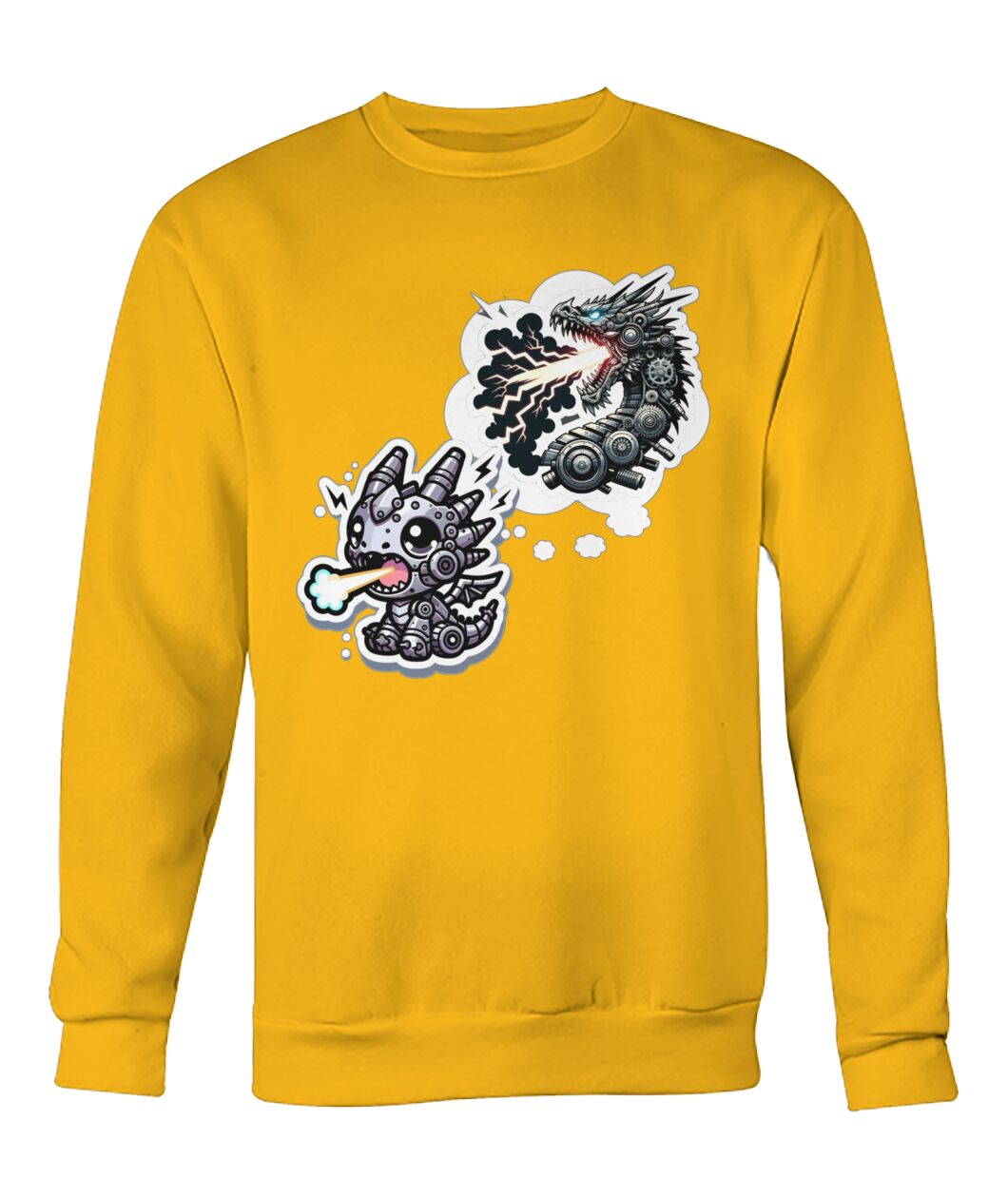 Mech Dragon (Hoodie & More) Crew Neck Sweatshirt