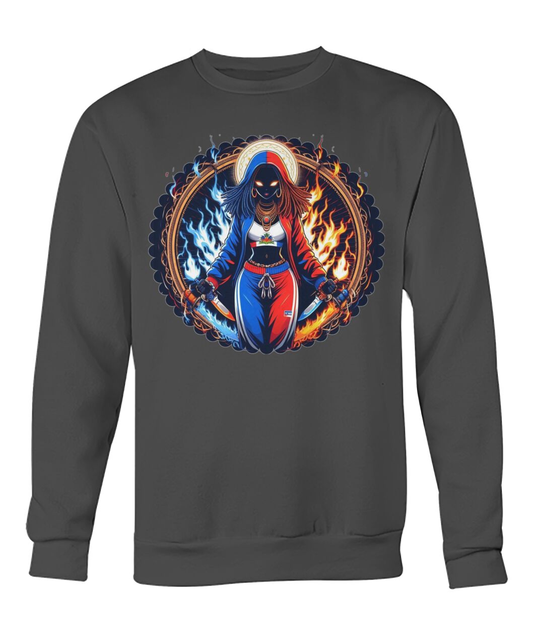 Haitian Goddess (T-Shirt & More) Crew Neck Sweatshirt