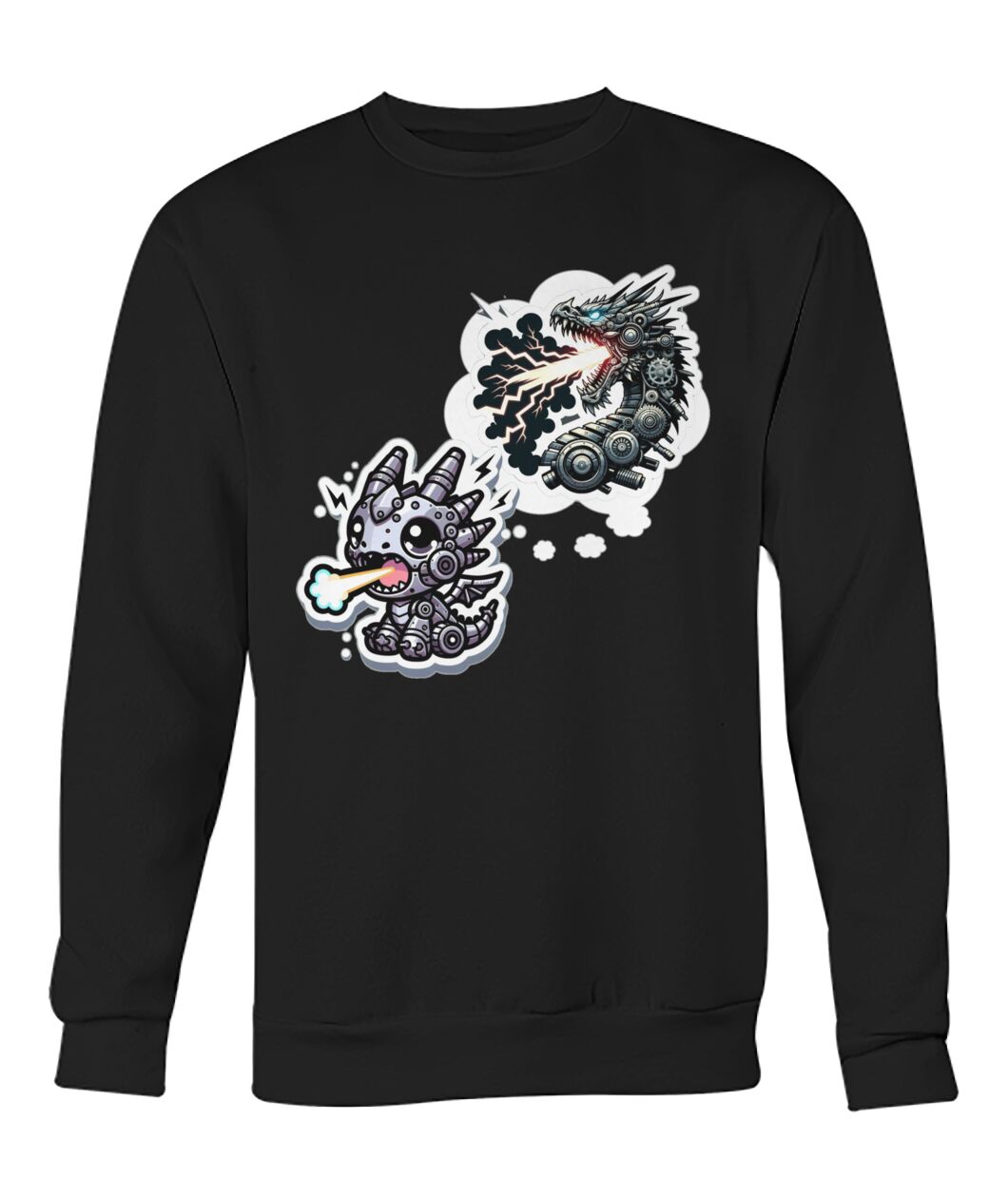 Mech Dragon (Hoodie & More) Crew Neck Sweatshirt