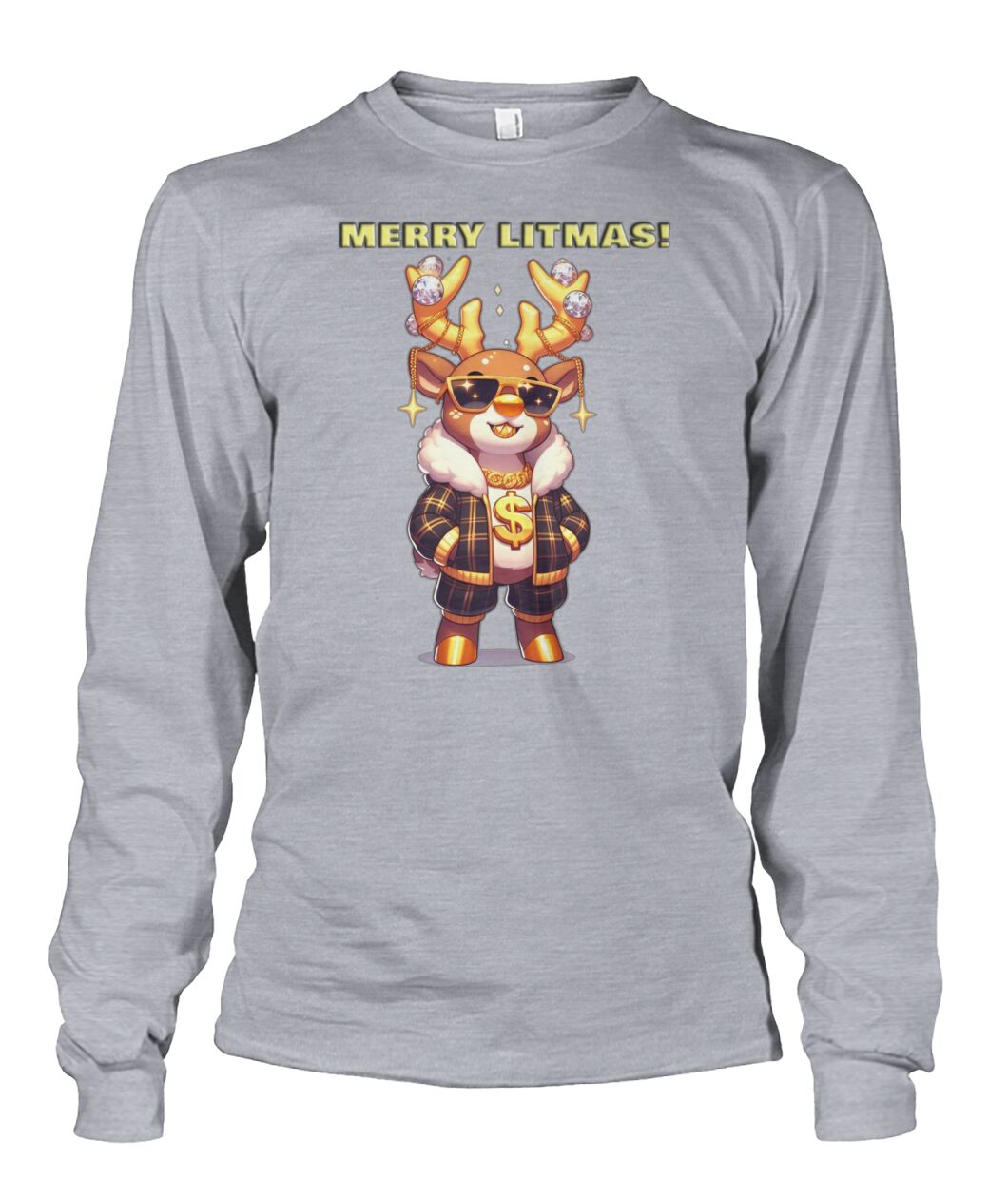 Merry Litmas Reindeer 2 (Hoodie & More) Unisex Long Sleeve