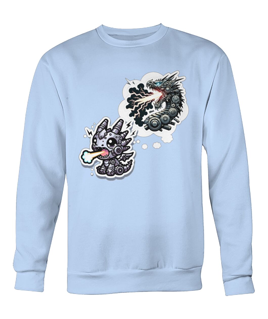 Mech Dragon (Hoodie & More) Crew Neck Sweatshirt