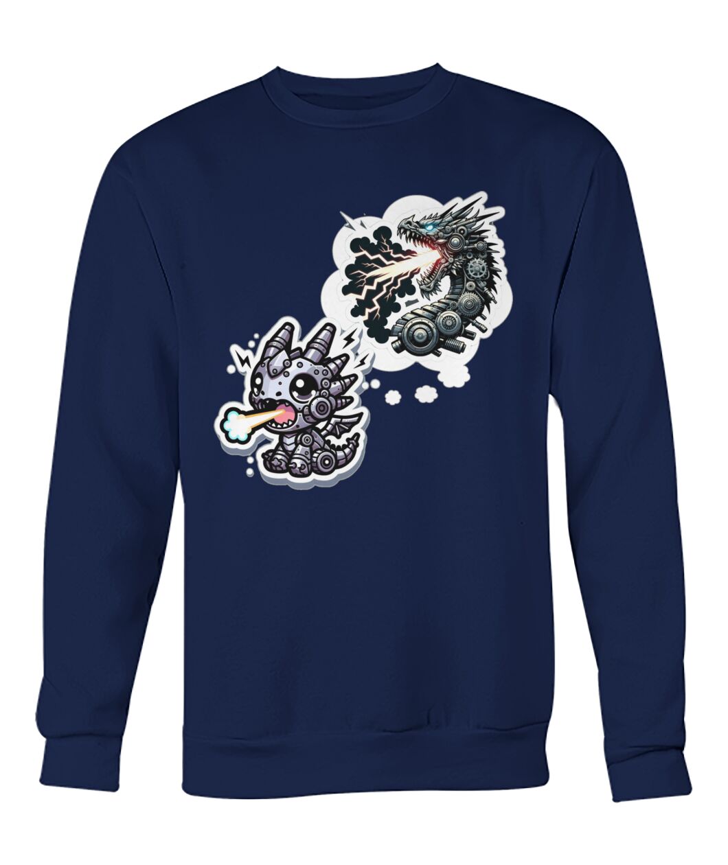 Mech Dragon (Hoodie & More) Crew Neck Sweatshirt