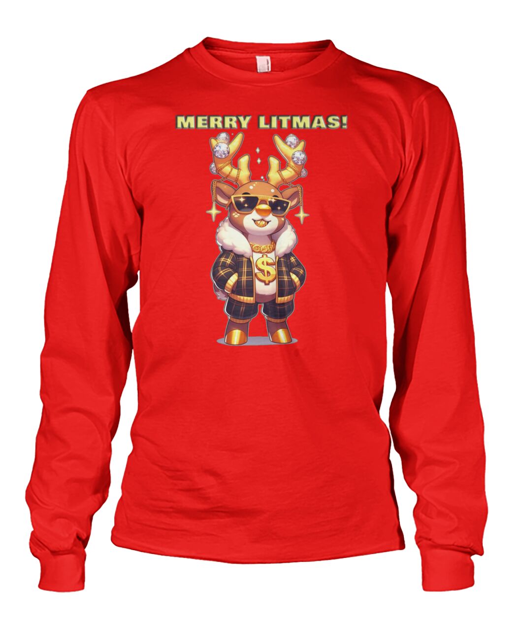 Merry Litmas Reindeer 2 (Hoodie & More) Unisex Long Sleeve
