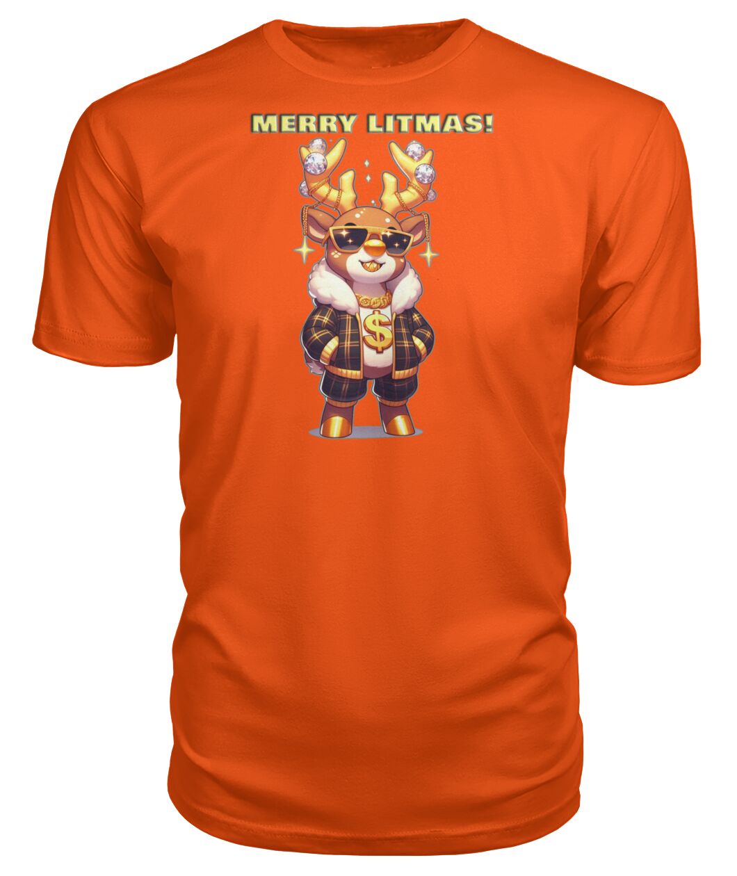 Merry Litmas Reindeer 2 (Hoodie & More) Premium Unisex Tee