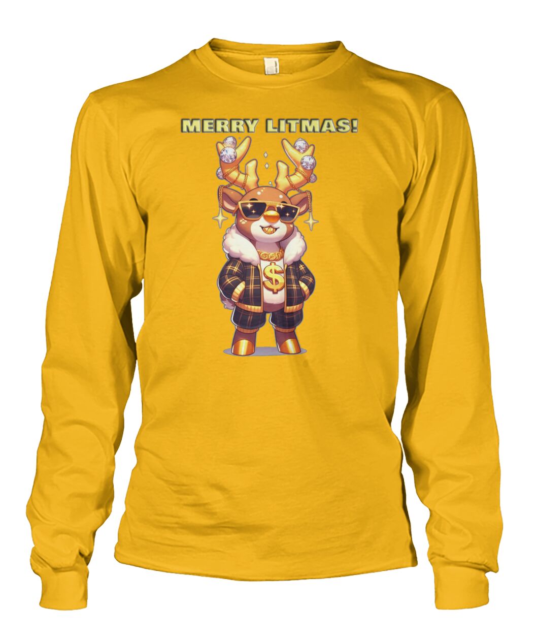 Merry Litmas Reindeer 2 (Hoodie & More) Unisex Long Sleeve