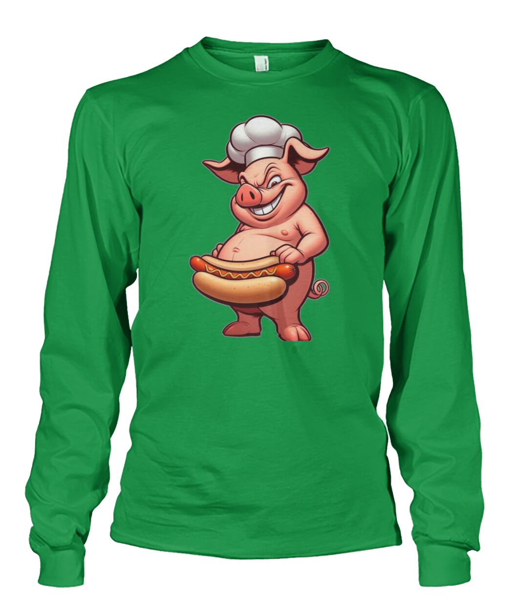 Chef Pig Hotdog (Hoodie & More) Unisex Long Sleeve