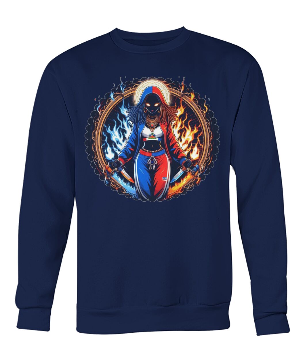 Haitian Goddess (T-Shirt & More) Crew Neck Sweatshirt