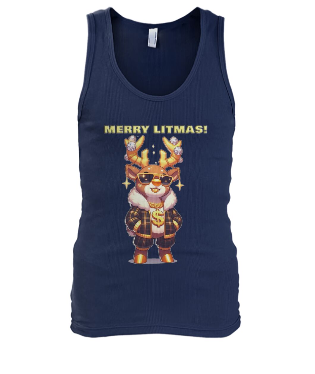 Merry Litmas Reindeer 2 (TankTop & More) Men's Tank Top