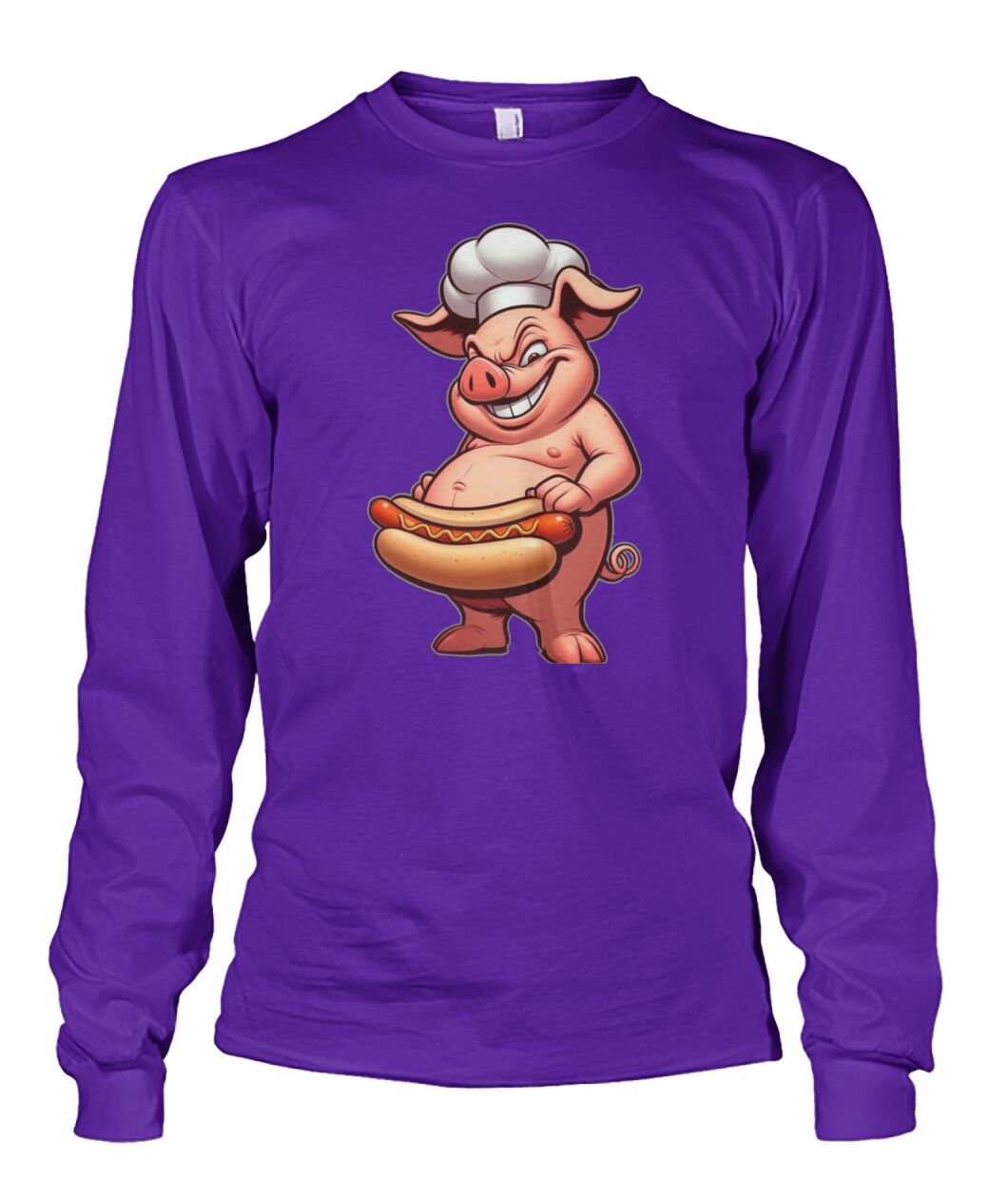 Chef Pig Hotdog (Hoodie & More) Unisex Long Sleeve