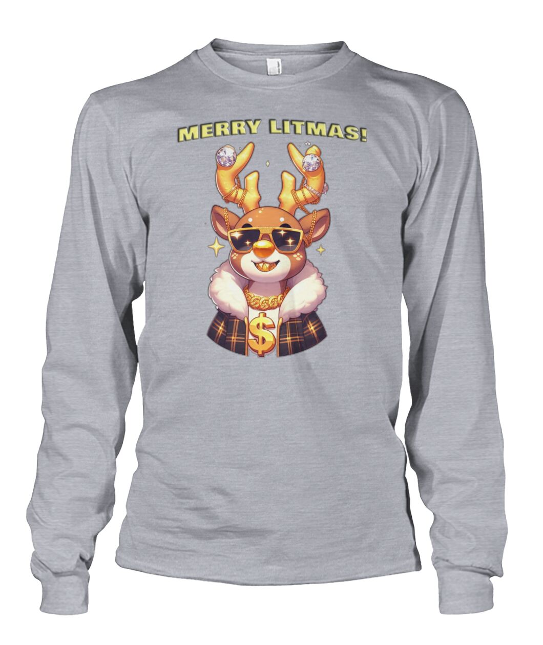 Merry Litmas Reindeer (Hoodie & More) Unisex Long Sleeve