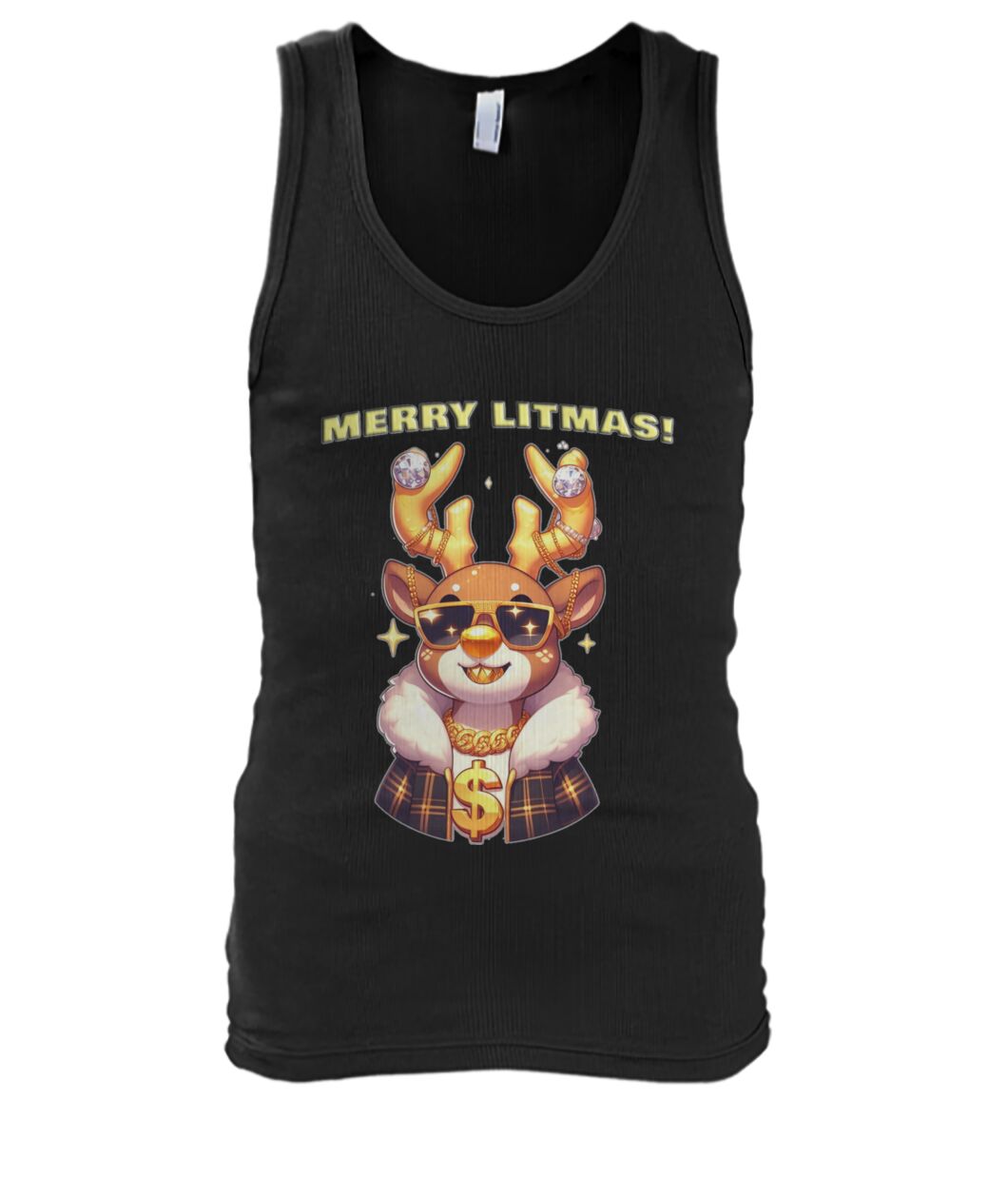 Merry Litmas Reindeer (TankTop & More) Men's Tank Top