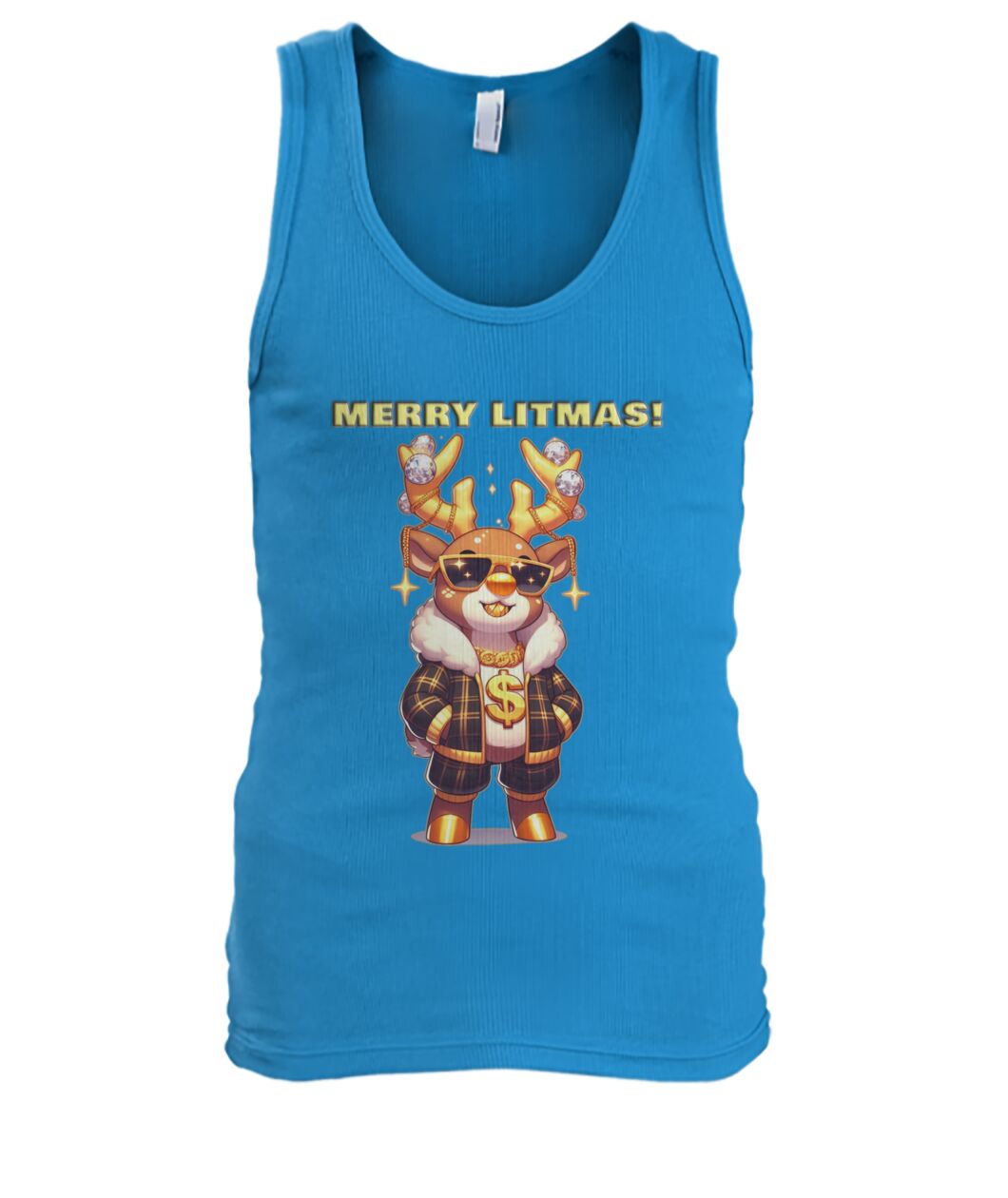 Merry Litmas Reindeer 2 (TankTop & More) Men's Tank Top