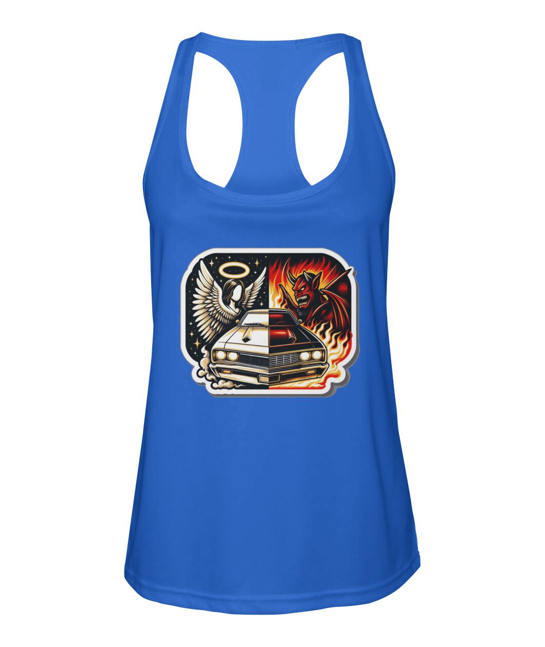 Angel Demon Car 1 (TankTop & More) Women's Racerback Sport Tank