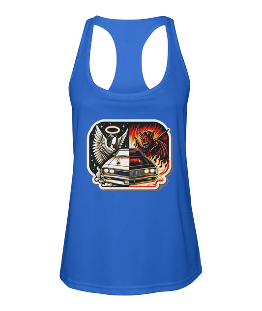 Angel Demon Car 1 (TankTop & More) Women's Racerback Sport Tank