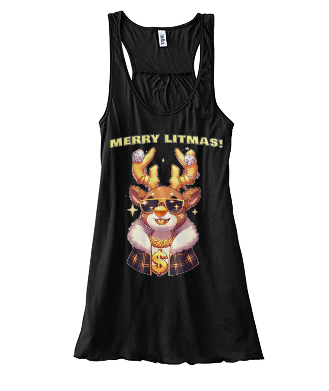 Merry Litmas Reindeer (TankTop & More) Women's Flowy Tank