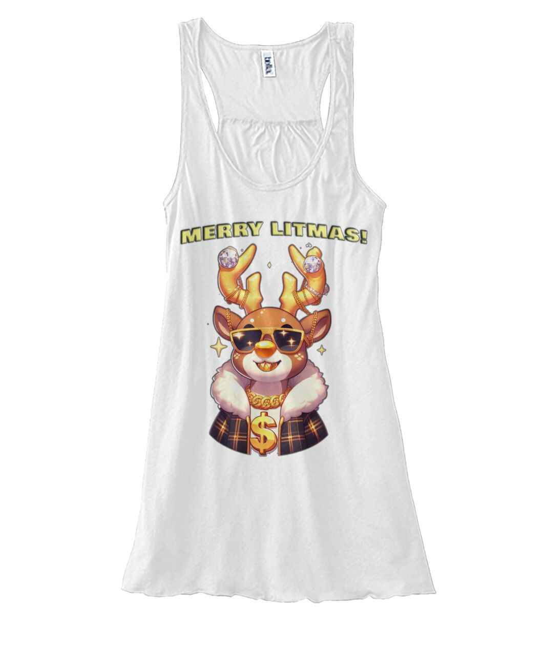 Merry Litmas Reindeer (TankTop & More) Women's Flowy Tank